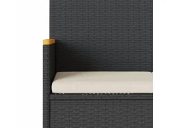 Balkonmöbel|Gartenbänke|vidaXL Gartenbank 2-Sitzer mit Kissen und Tisch Schwarz Poly Rattan