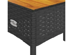 Balkonmöbel|Gartenbänke|vidaXL Gartenbank 2-Sitzer mit Kissen und Tisch Schwarz Poly Rattan