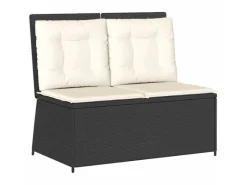 vidaXL Gartenbank Verstellbar mit Kissen Poly Rattan 368964*