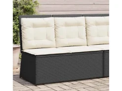 vidaXL Gartenbank Verstellbar mit Kissen Poly Rattan 368964*