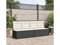 vidaXL Gartenbank Verstellbar mit Kissen Poly Rattan 368964*