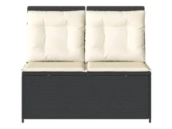 vidaXL Gartenbank Verstellbar mit Kissen Poly Rattan 368964*