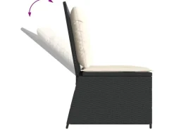 vidaXL Gartenbank Verstellbar mit Kissen Poly Rattan 368964*