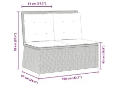 vidaXL Gartenbank Verstellbar mit Kissen Poly Rattan 368964*