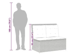 vidaXL Gartenbank Verstellbar mit Kissen Poly Rattan 368964*
