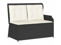 Gartenbänke|vidaXL Gartenbank Verstellbar mit Kissen Poly Rattan 368937