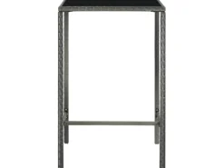 vidaXL Garten-Bartisch 70x70x110 cm Poly Rattan und Glas 313459*