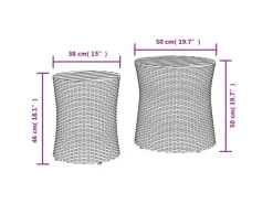 Gartentische|vidaXL Garten-Beistelltische 2 Stk mit Holzplatte Poly Rattan 366288