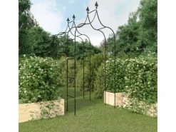 Gartenlauben|vidaXL Gartenbögen 2 Stk Schwarz 120x38x260 cm Stahl