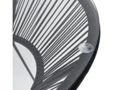 Gartentische|vidaXL Garten-Esstisch Schwarz Ø70x74 cm Rattan und Glas 312165