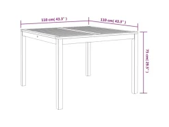 vidaXL Garten-Esstisch 110x110x75 cm Massivholz Akazie 366369* Online