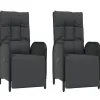 vidaXL Garten-Relaxsessel mit Kissen 2 Stk. Poly Rattan Schwarz* Sale