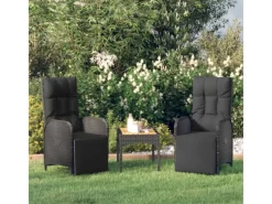 vidaXL Garten-Relaxsessel mit Kissen 2 Stk. Poly Rattan Schwarz* Sale