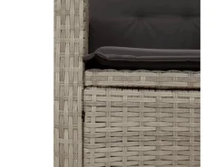 Gartenstühle|vidaXL Gartensessel mit Kissen Verstellbar Stahl Hellgrau Poly Rattan