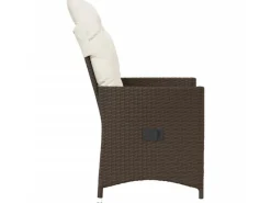 Gartenstühle|vidaXL Gartensessel mit Kissen 2 Stk. Stahl Verstellbar Braun Poly Rattan