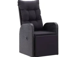 vidaXL Gartensessel mit Kissen 2 Stk. Verstellbar Schwarz Poly Rattan Stahl* Online