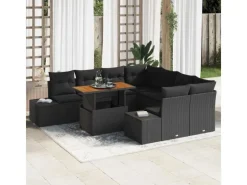 Outdoor Whirlpools|Kühlboxen|vidaXL Garten-Sofa-Set mit Speicher 9-Tlg Poly Rattan 3358683