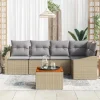 vidaXL Garten-Sofa-Set mit Kissen 6-Tlg Beige Poly Rattan 3347833* Discount