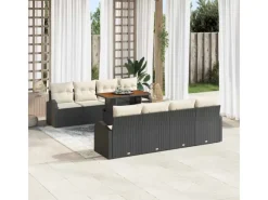 Outdoor Whirlpools|vidaXL Garten-Sofa-Set mit Speicher 9-Tlg Schwarz Poly Rattan 3358294