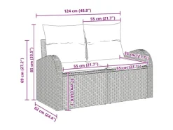Outdoor Whirlpools|vidaXL Garten-Sofa-Set mit Speicher 9-Tlg Schwarz Poly Rattan 3358294