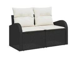 Outdoor Whirlpools|vidaXL Garten-Sofa-Set mit Speicher 9-Tlg Schwarz Poly Rattan 3358294