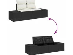 Outdoor Whirlpools|vidaXL Garten-Sofa-Set mit Kissen 7-Tlg Schwarz PE Rattan 3355816