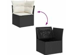 Outdoor Whirlpools|vidaXL Garten-Sofa-Set mit Kissen 7-Tlg Schwarz PE Rattan 3355816