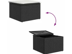 Outdoor Whirlpools|vidaXL Garten-Sofa-Set mit Kissen 7-Tlg Schwarz PE Rattan 3355816