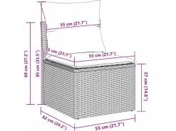 Outdoor Whirlpools|vidaXL Garten-Sofa-Set mit Kissen 7-Tlg Schwarz PE Rattan 3355816