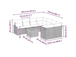 vidaXL Garten-Sofa-Set 9-Tlg 3356483* Outlet