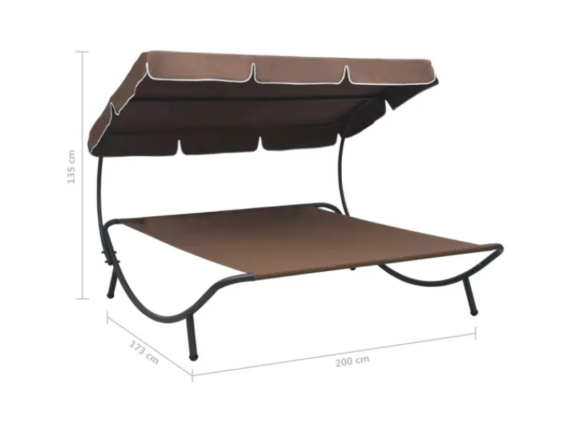 Sonnenliegen|vidaXL Garten-Sonnenliege mit Sonnendach 48072