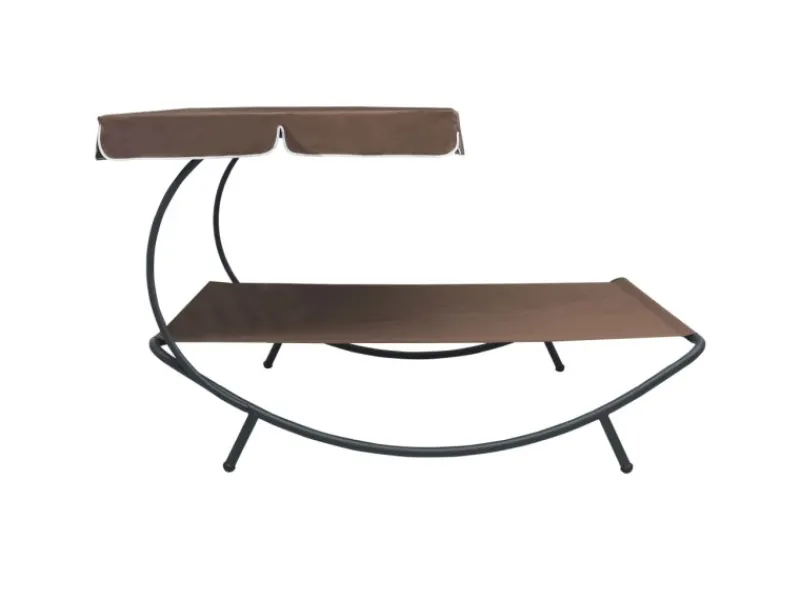 Sonnenliegen|vidaXL Garten-Sonnenliege mit Sonnendach 48072