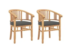 vidaXL Gartenstühle 2 Stk Braun 63 x 58 x 89 cm Teak-Massivholz 42008385* Clearance