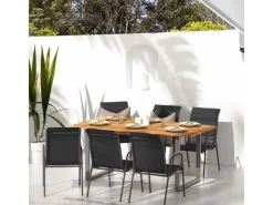 Gartenstühle|vidaXL Gartenstühle 6 Stk Stahl und Textilene Schwarz 316822