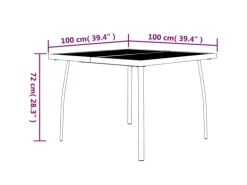 vidaXL Gartentisch Anthrazit 100x100x72 cm Stahlgitter 362732* Best