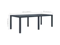 vidaXL Gartentisch 220x90x72 cm Kunststoff Rattan-Optik 45608* Online