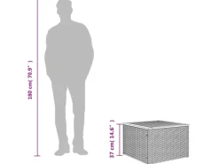 vidaXL Gartentisch 55x55x37 cm Poly Rattan und Akazienholz 366064*