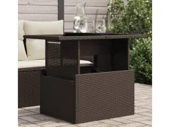 Gartentische|vidaXL Gartentisch mit Glasplatte 100x55x73 cm Poly Rattan 366208
