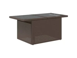 Gartentische|vidaXL Gartentisch mit Glasplatte 100x55x73 cm Poly Rattan 366208