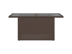 Gartentische|vidaXL Gartentisch mit Glasplatte 100x55x73 cm Poly Rattan 366208
