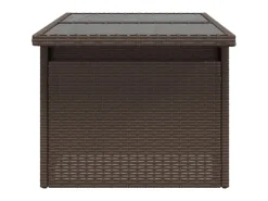 Gartentische|vidaXL Gartentisch mit Glasplatte 100x55x73 cm Poly Rattan 366208