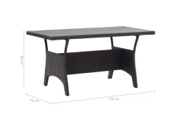 Gartentische|vidaXL Gartentisch 120x70x66 cm Poly Rattan 316585