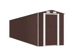 vidaXL Geräteschuppen Dunkelbraun 192x938x223 cm Verzinkter Stahl 1368653* Clearance