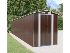 vidaXL Geräteschuppen Dunkelbraun 192x938x223 cm Verzinkter Stahl 1368653* Clearance