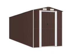 vidaXL Geräteschuppen Dunkelbraun 192x606x223 cm Verzinkter Stahl 1366910* Best