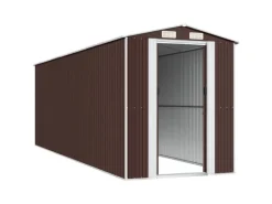vidaXL Geräteschuppen Dunkelbraun 192x606x223 cm Verzinkter Stahl 1366910* Best