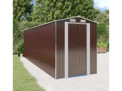 vidaXL Geräteschuppen Dunkelbraun 192x606x223 cm Verzinkter Stahl 1366910* Best