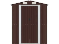vidaXL Geräteschuppen Dunkelbraun 192x606x223 cm Verzinkter Stahl 1366910* Best