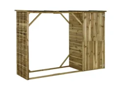 Kaminholzregale|Outdoor Whirlpools|vidaXL Geräteschuppen mit Unterstand Kiefernholz 253x80x170 cm 660073