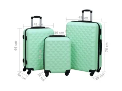 vidaXL Hartschalen-Trolley-Set 3 Stk Minzgrün ABS 92415*